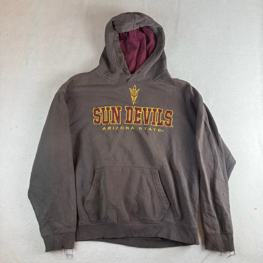 Colosseum Arizona State Sun Devils Hoodie Faded Grey Distressed XXL ASU Pullover